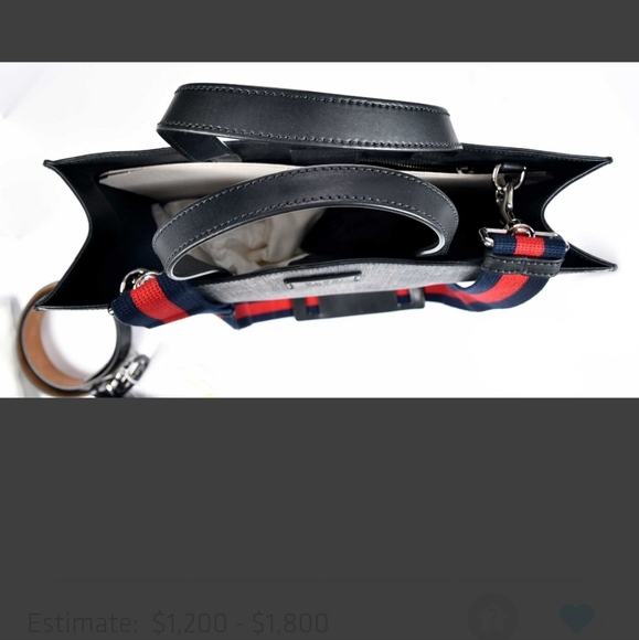 Soft GG Supreme Monogram Appia Calfskin Web Vertical Tote Black - Picture 8 of 9